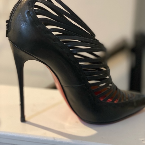 Louboutin Black Kid Leather Gortik 37 - Picture 4 of 8